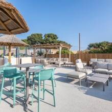 Terrasse d'un restaurant d'un camping Homair